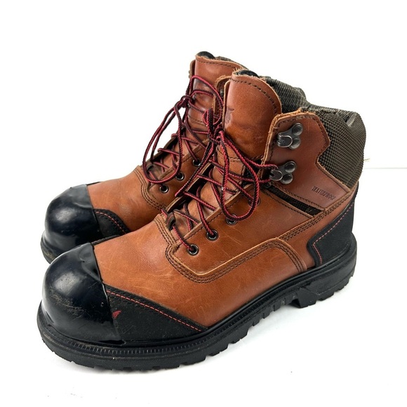 Red Wing Boots Mens 7.5 Brown Leather Lace Up Safety Cap Toe Workwear 4803 - Picture 11 of 11